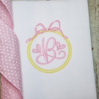 Circle Monogram Frame Machine Embroidery Design 